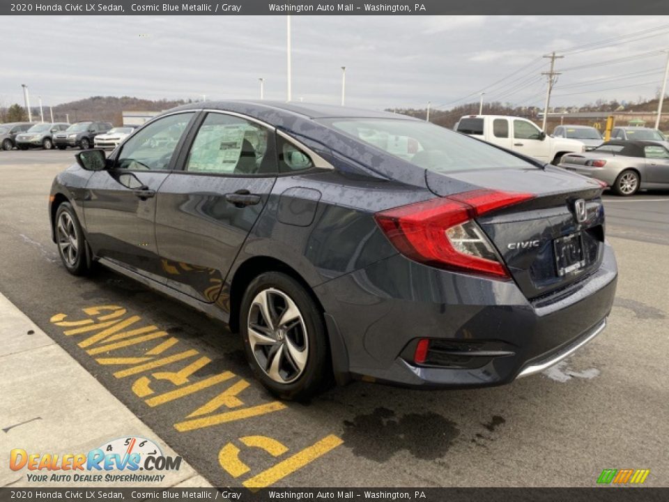 2020 Honda Civic LX Sedan Cosmic Blue Metallic / Gray Photo #5