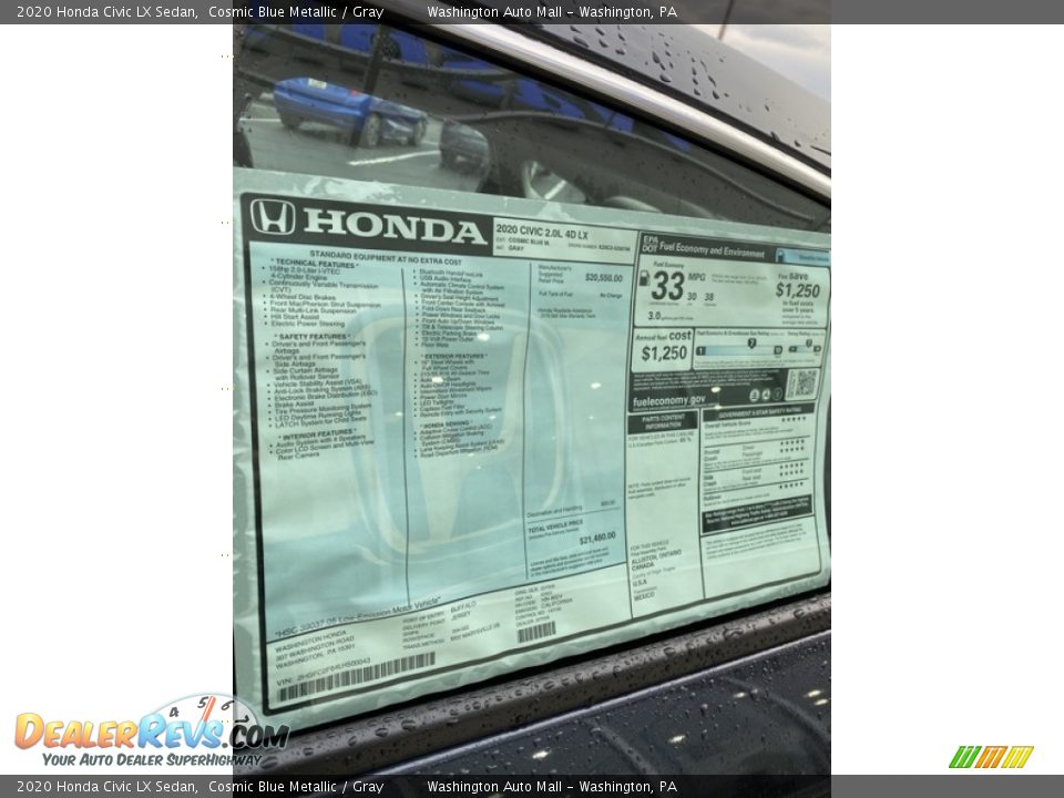 2020 Honda Civic LX Sedan Window Sticker Photo #15