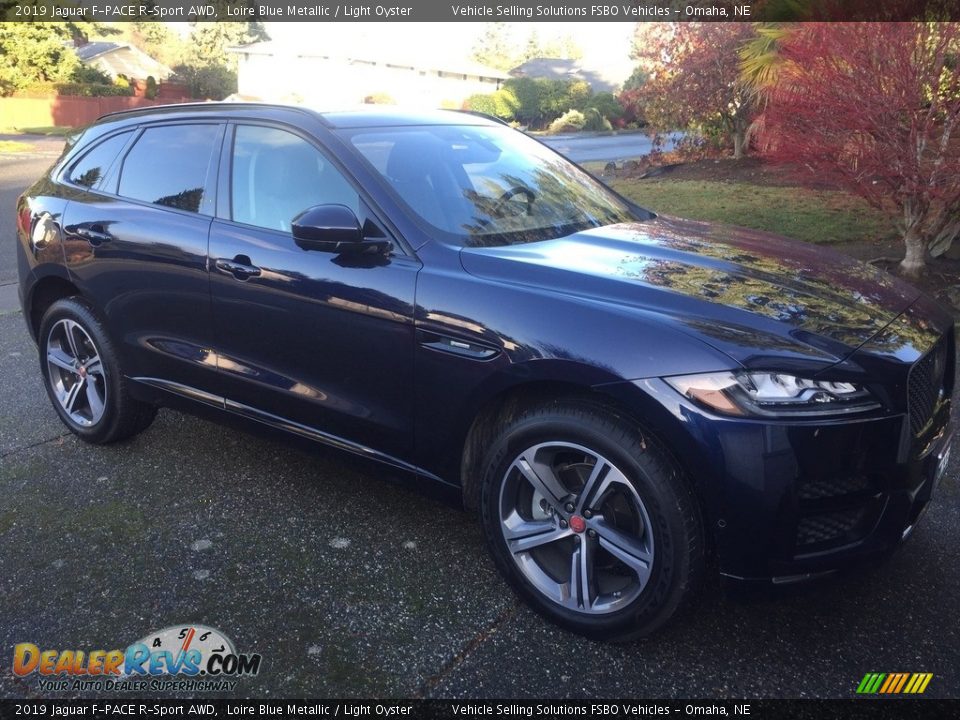 2019 Jaguar F-PACE R-Sport AWD Loire Blue Metallic / Light Oyster Photo #10