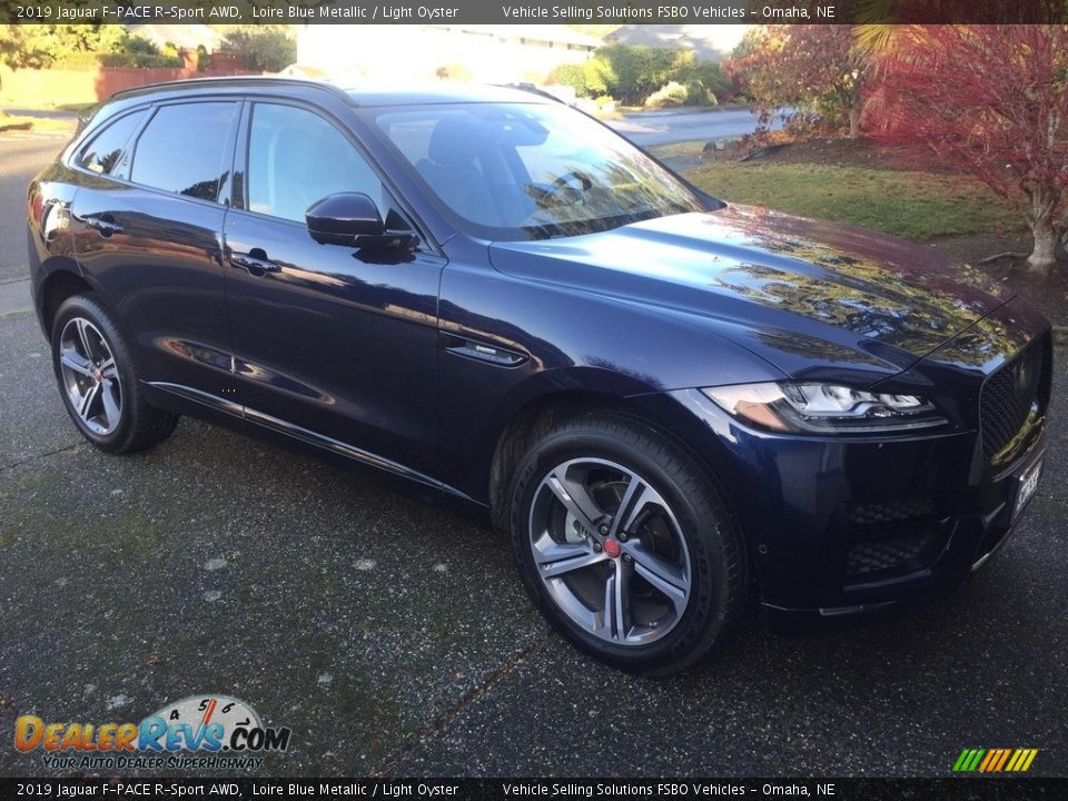 2019 Jaguar F-PACE R-Sport AWD Loire Blue Metallic / Light Oyster Photo #15