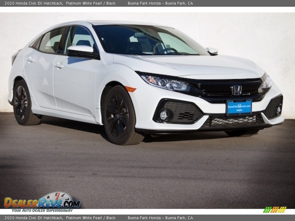 2020 Honda Civic EX Hatchback Platinum White Pearl / Black Photo #1