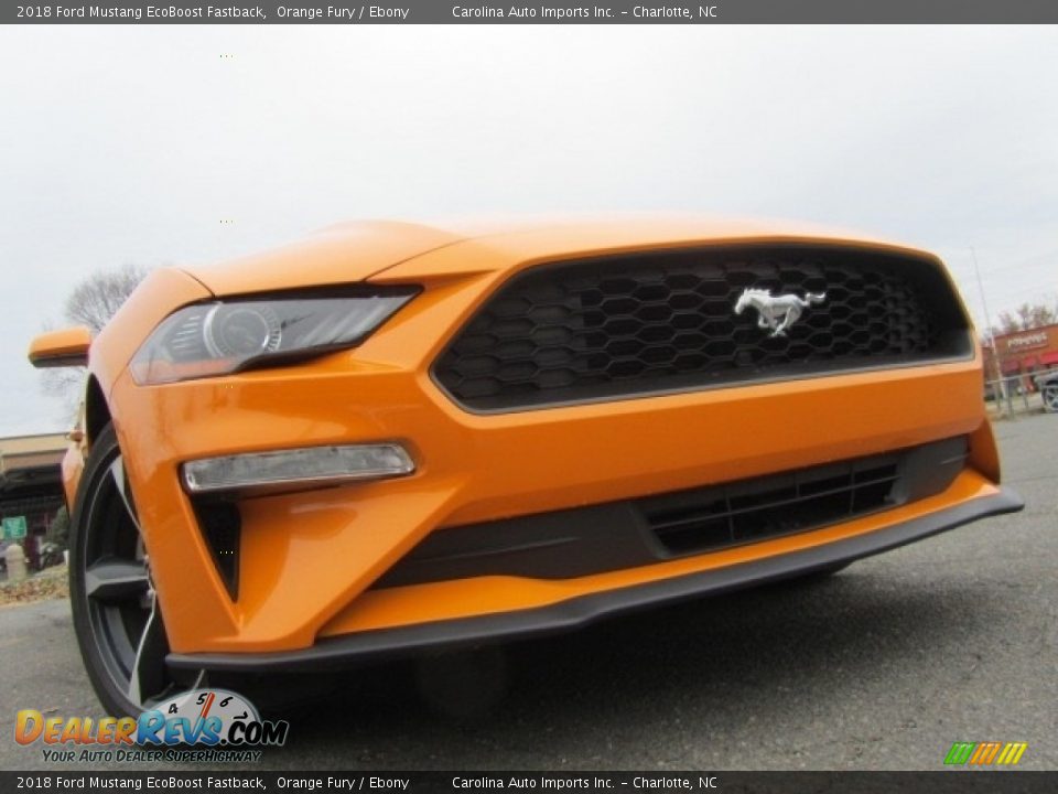 2018 Ford Mustang EcoBoost Fastback Orange Fury / Ebony Photo #1