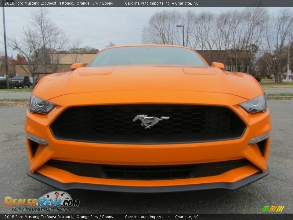 2018 Ford Mustang EcoBoost Fastback Orange Fury / Ebony Photo #4