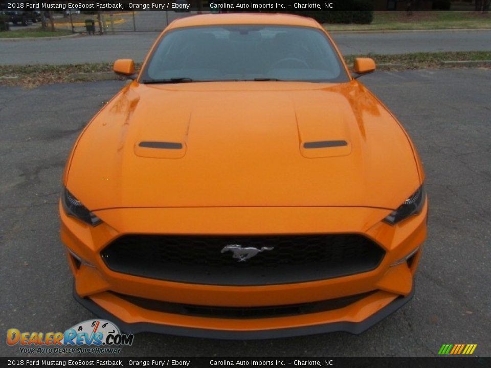 Orange Fury 2018 Ford Mustang EcoBoost Fastback Photo #5