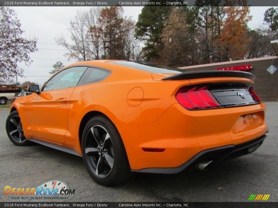 2018 Ford Mustang EcoBoost Fastback Orange Fury / Ebony Photo #8