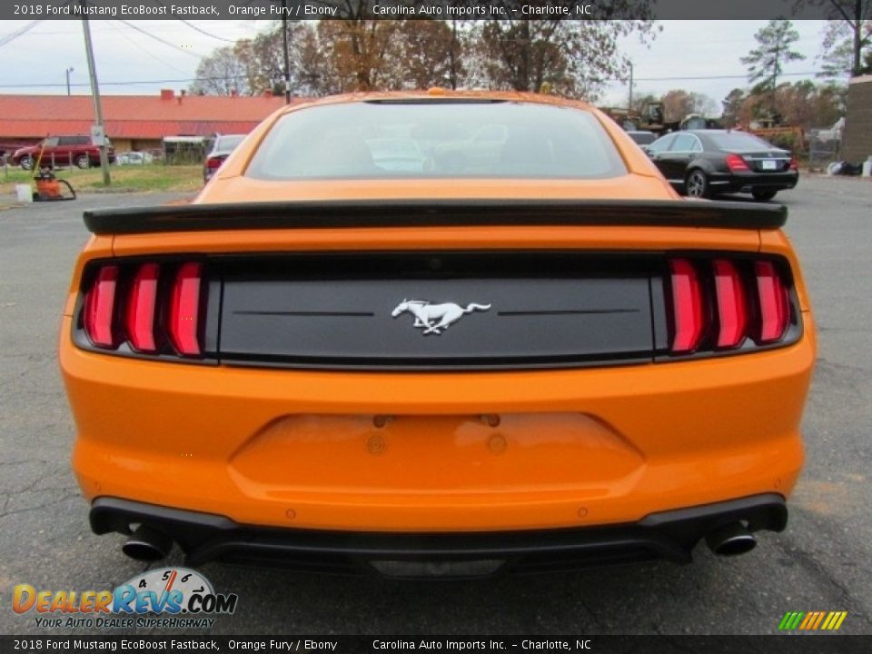 2018 Ford Mustang EcoBoost Fastback Orange Fury / Ebony Photo #9