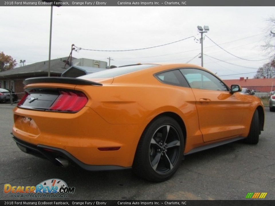 2018 Ford Mustang EcoBoost Fastback Orange Fury / Ebony Photo #10