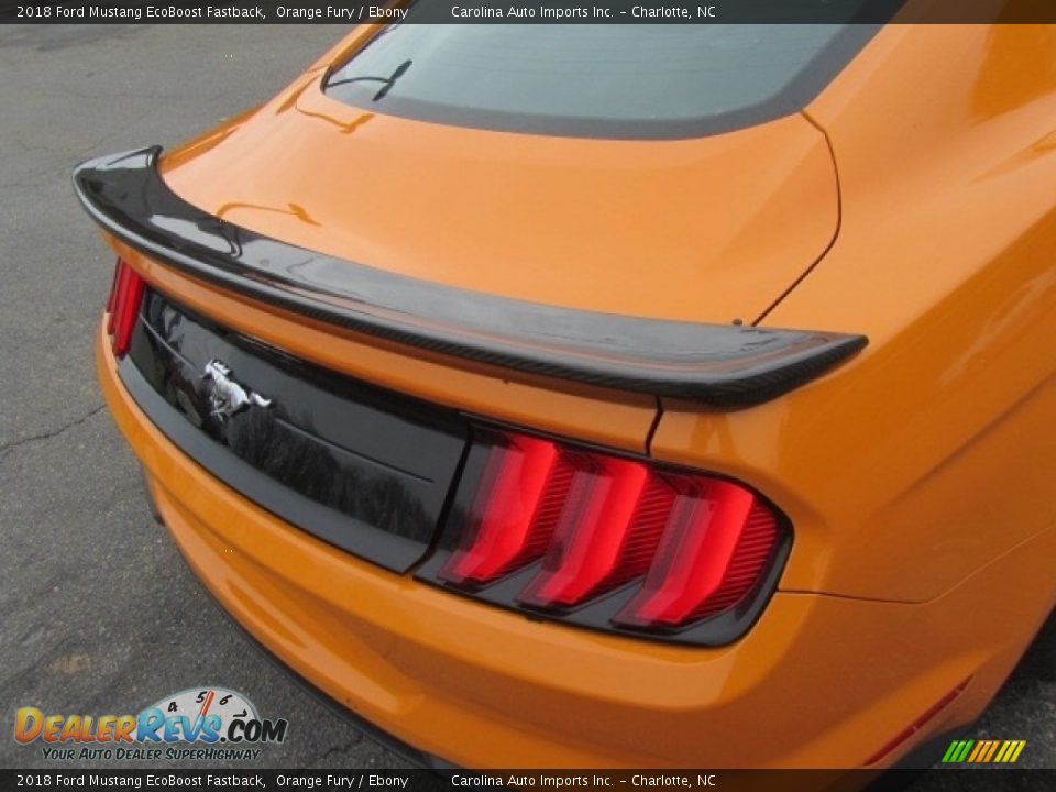 2018 Ford Mustang EcoBoost Fastback Orange Fury / Ebony Photo #21