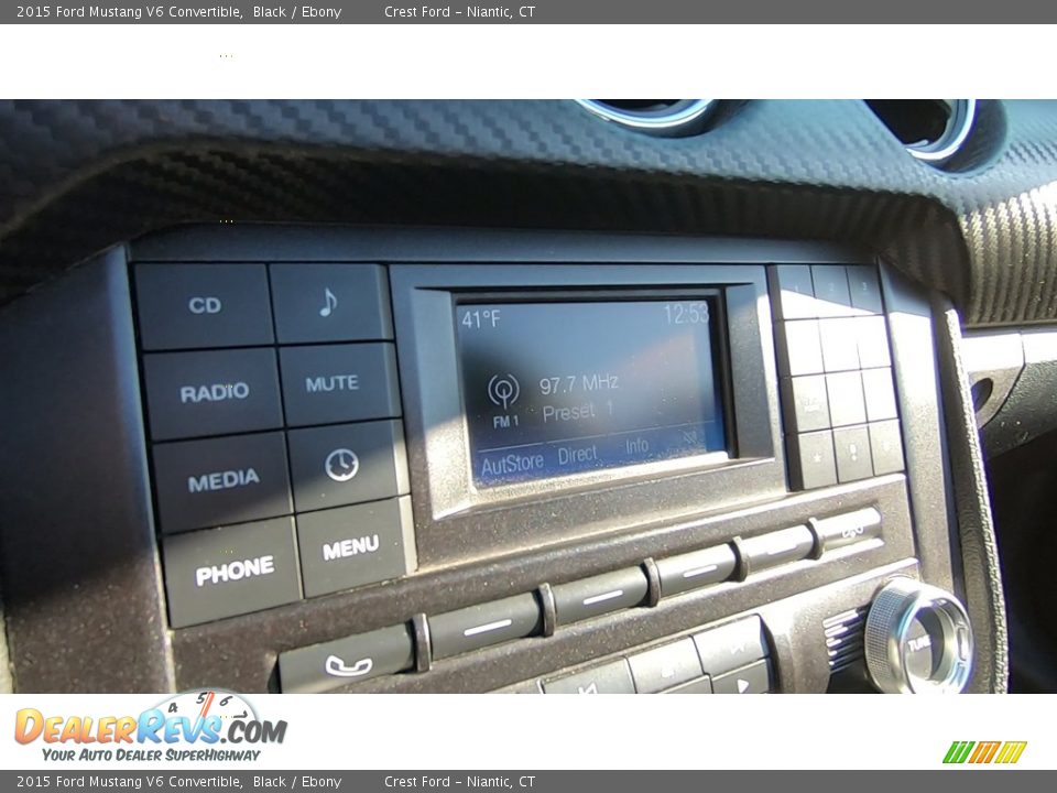 2015 Ford Mustang V6 Convertible Black / Ebony Photo #14