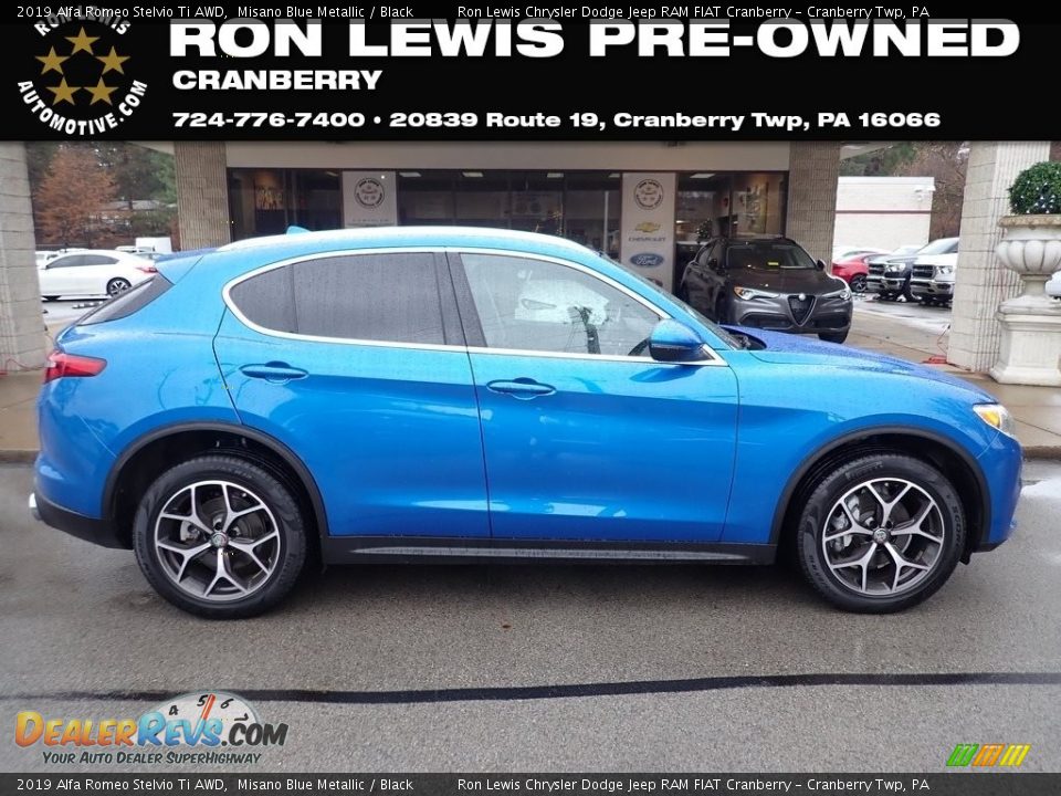 2019 Alfa Romeo Stelvio Ti AWD Misano Blue Metallic / Black Photo #1