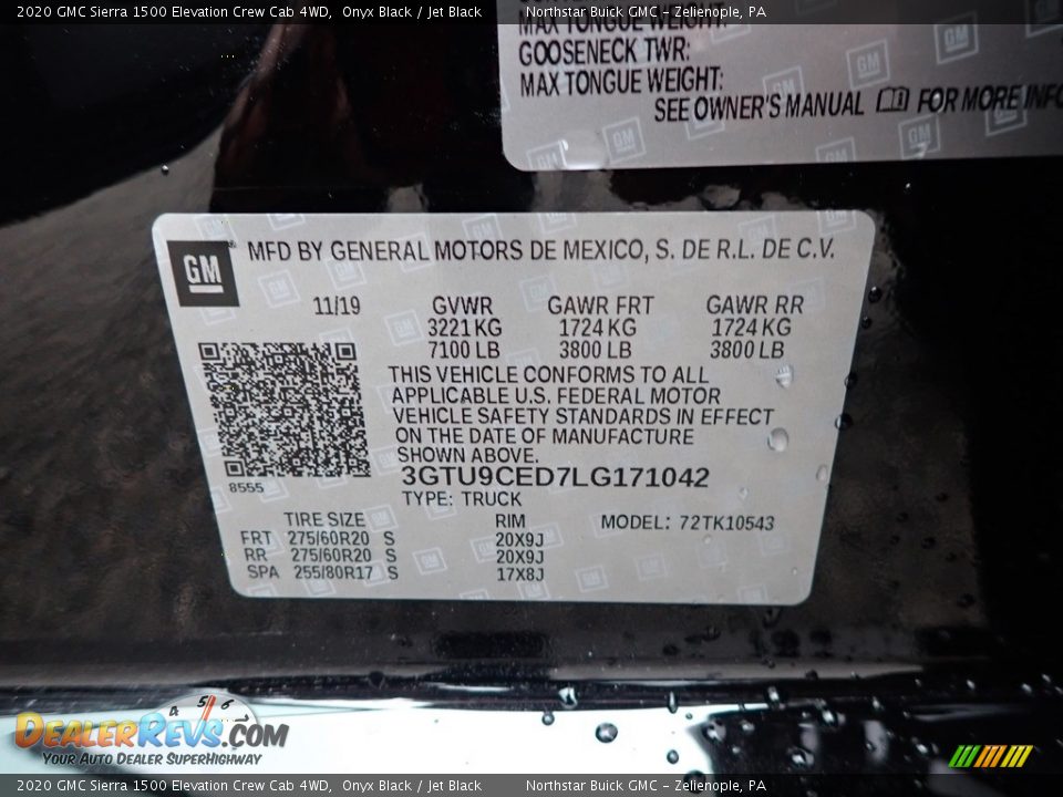 2020 GMC Sierra 1500 Elevation Crew Cab 4WD Onyx Black / Jet Black Photo #10
