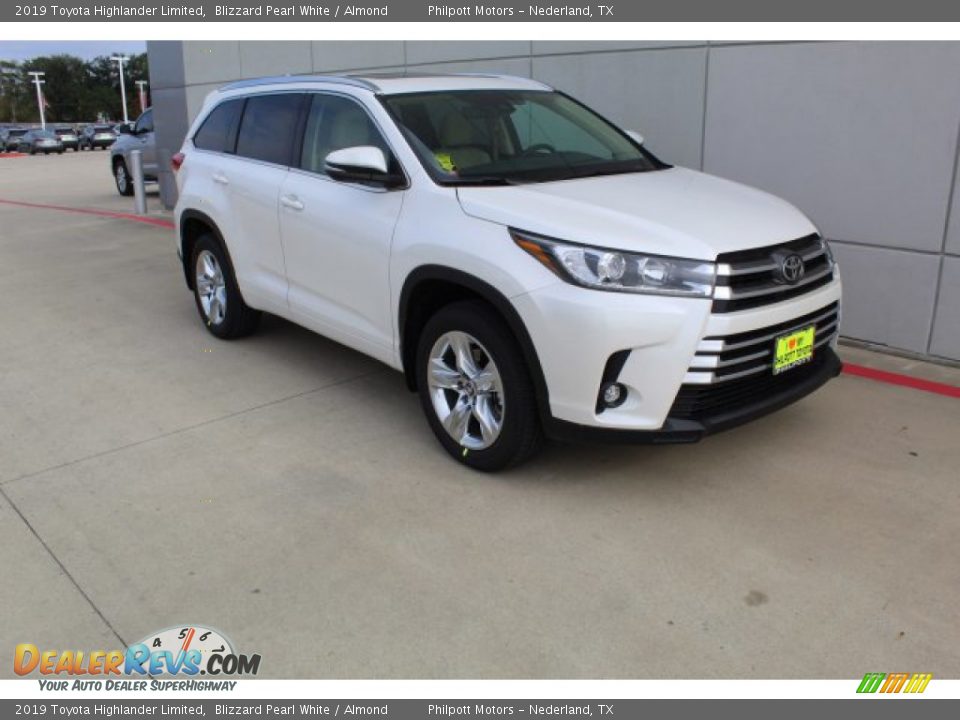 2019 Toyota Highlander Limited Blizzard Pearl White / Almond Photo #2
