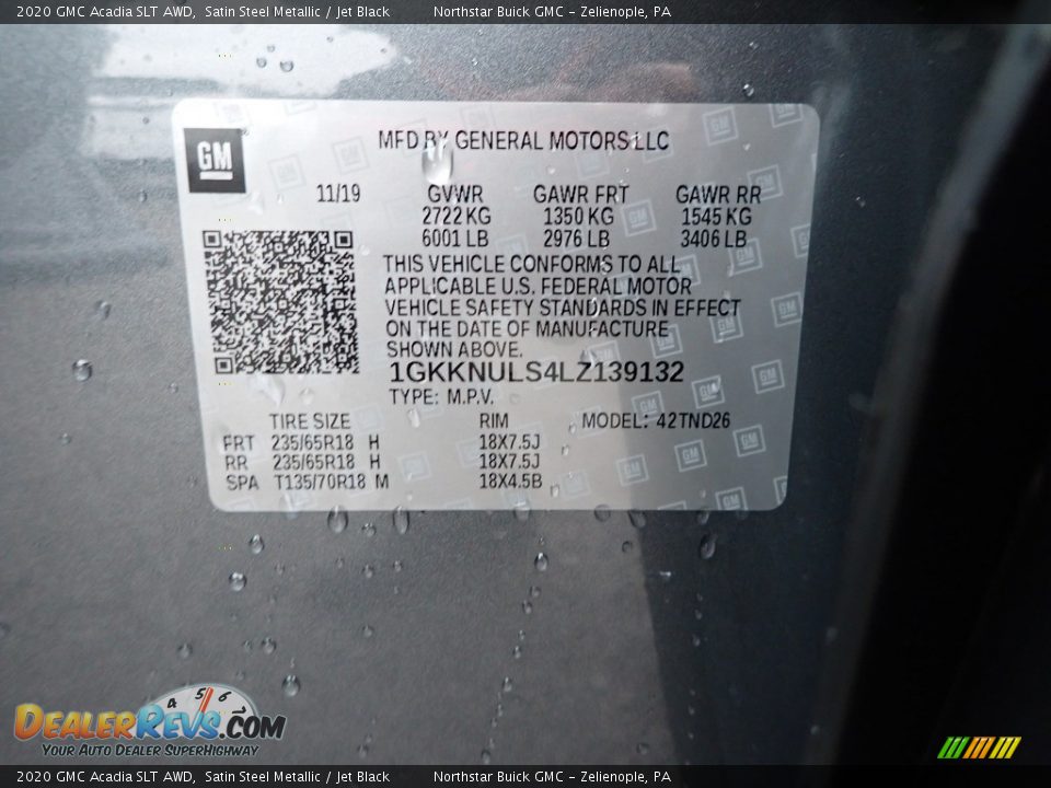 2020 GMC Acadia SLT AWD Satin Steel Metallic / Jet Black Photo #11
