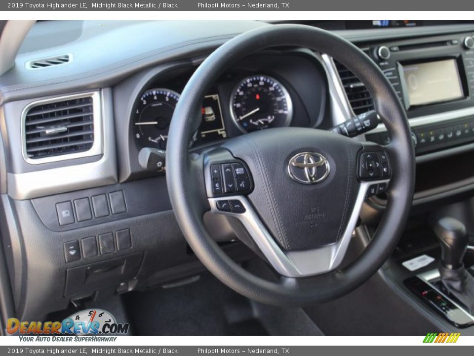 2019 Toyota Highlander LE Midnight Black Metallic / Black Photo #12