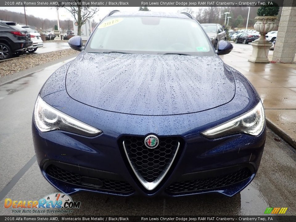 2018 Alfa Romeo Stelvio AWD Montecarlo Blue Metallic / Black/Black Photo #4