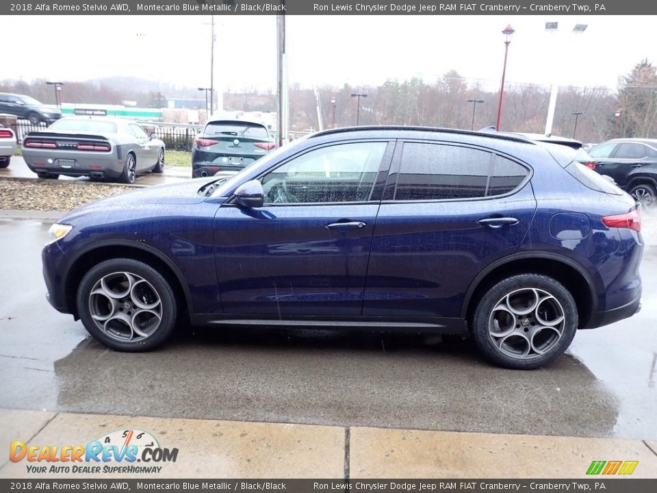 2018 Alfa Romeo Stelvio AWD Montecarlo Blue Metallic / Black/Black Photo #6