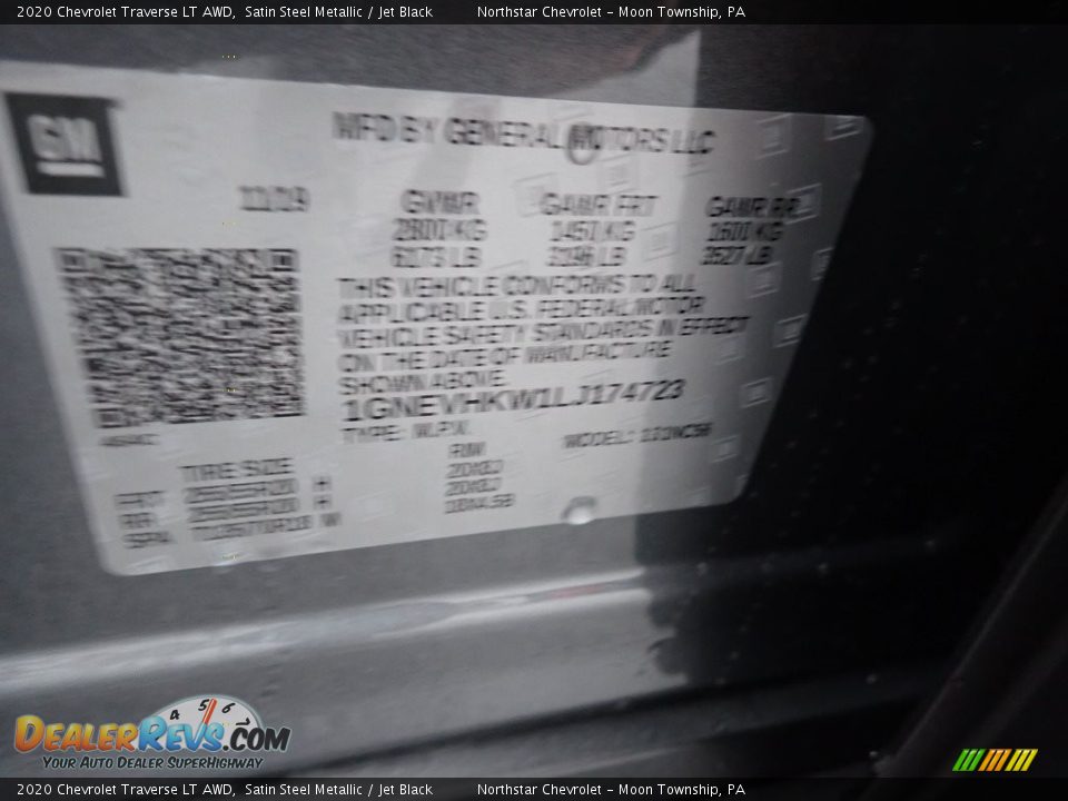 2020 Chevrolet Traverse LT AWD Satin Steel Metallic / Jet Black Photo #18
