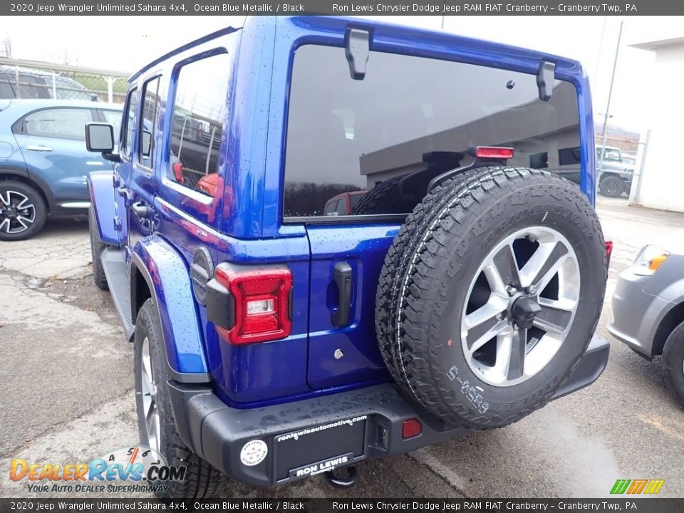 2020 Jeep Wrangler Unlimited Sahara 4x4 Ocean Blue Metallic / Black Photo #3