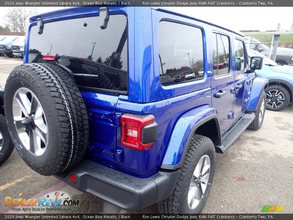 2020 Jeep Wrangler Unlimited Sahara 4x4 Ocean Blue Metallic / Black Photo #5