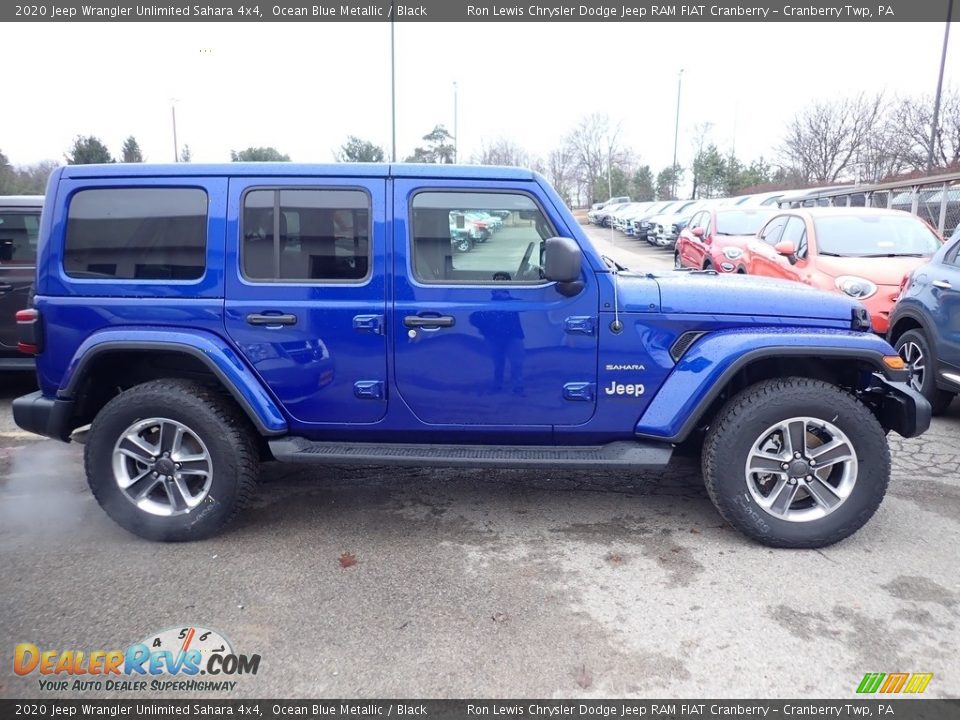 2020 Jeep Wrangler Unlimited Sahara 4x4 Ocean Blue Metallic / Black Photo #6