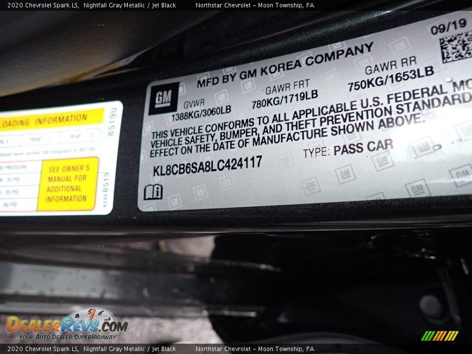 2020 Chevrolet Spark LS Nightfall Gray Metallic / Jet Black Photo #14