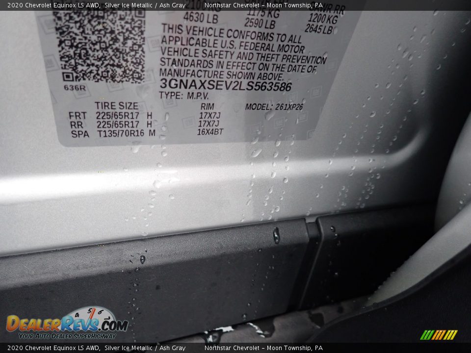2020 Chevrolet Equinox LS AWD Silver Ice Metallic / Ash Gray Photo #14