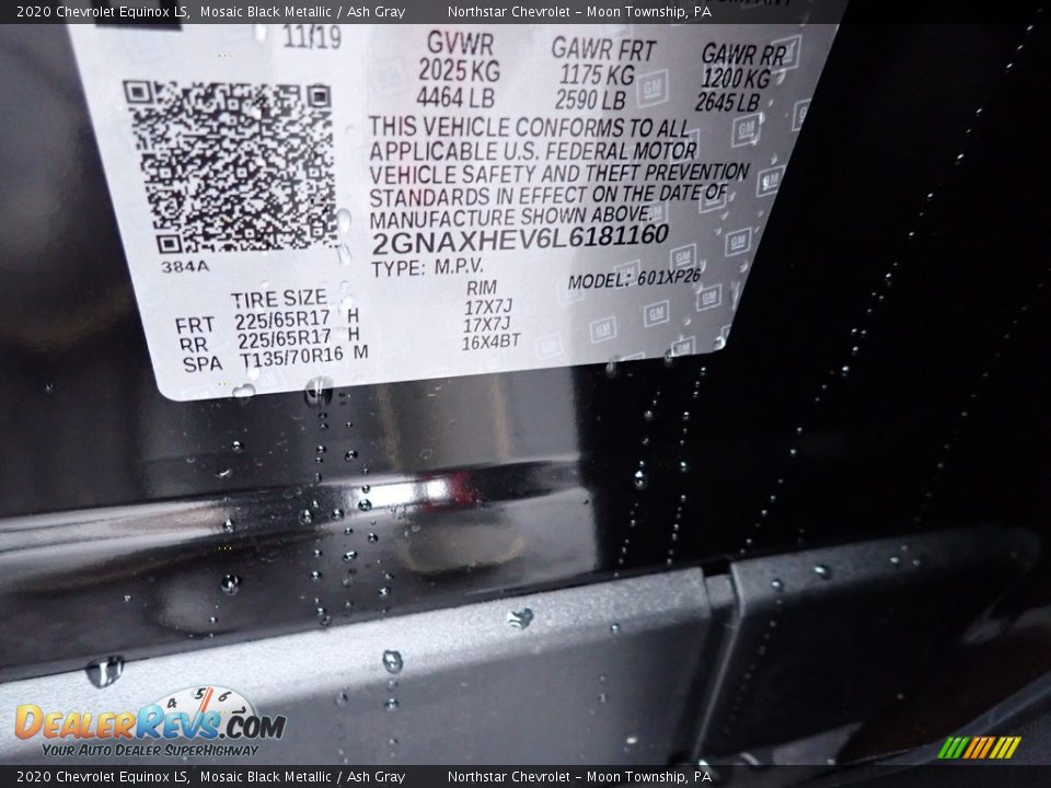 2020 Chevrolet Equinox LS Mosaic Black Metallic / Ash Gray Photo #15