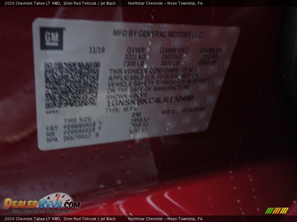2020 Chevrolet Tahoe LT 4WD Siren Red Tintcoat / Jet Black Photo #13