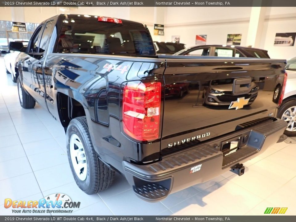 2019 Chevrolet Silverado LD WT Double Cab 4x4 Black / Dark Ash/Jet Black Photo #3