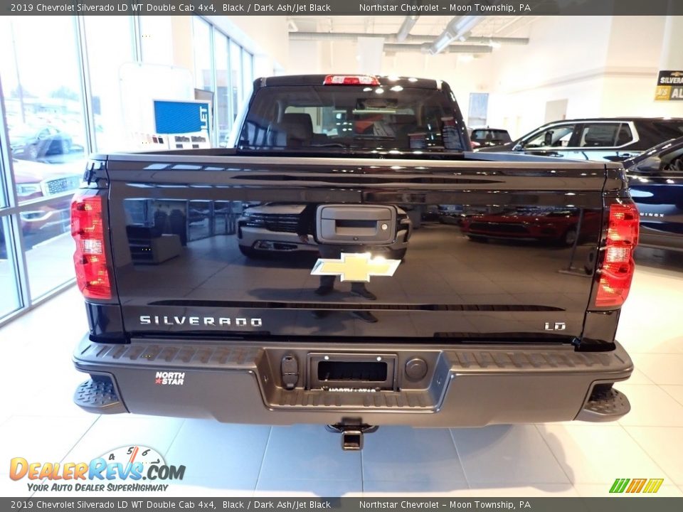 2019 Chevrolet Silverado LD WT Double Cab 4x4 Black / Dark Ash/Jet Black Photo #4