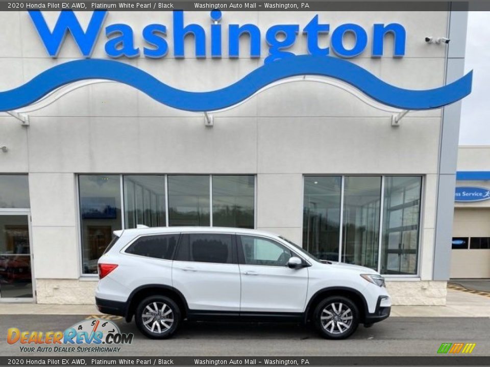 2020 Honda Pilot EX AWD Platinum White Pearl / Black Photo #1
