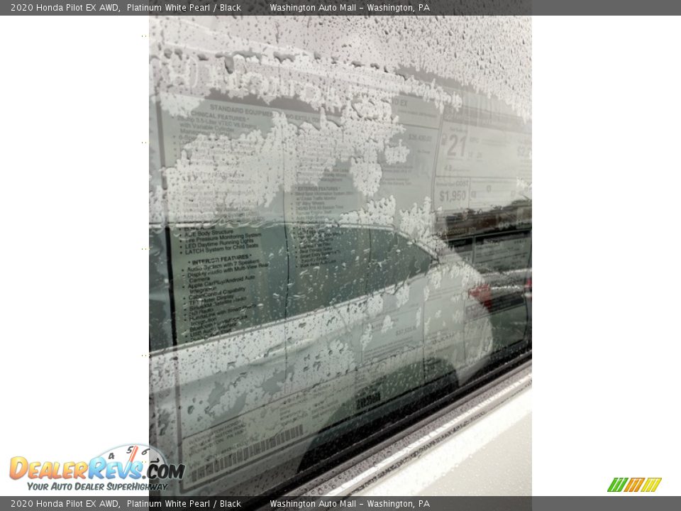 2020 Honda Pilot EX AWD Platinum White Pearl / Black Photo #15