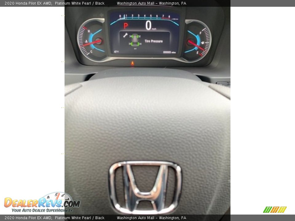 2020 Honda Pilot EX AWD Platinum White Pearl / Black Photo #35