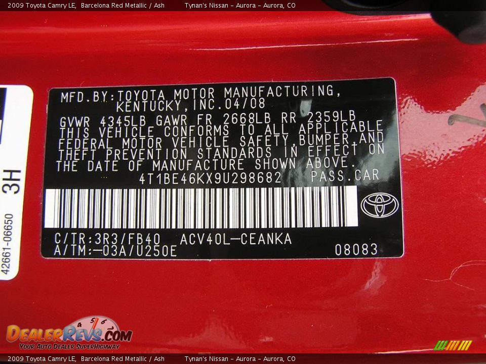 2009 Toyota Camry LE Barcelona Red Metallic / Ash Photo #21