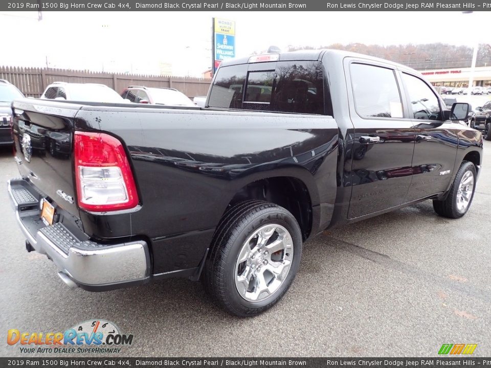 2019 Ram 1500 Big Horn Crew Cab 4x4 Diamond Black Crystal Pearl / Black/Light Mountain Brown Photo #5