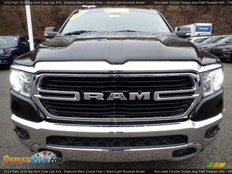 2019 Ram 1500 Big Horn Crew Cab 4x4 Diamond Black Crystal Pearl / Black/Light Mountain Brown Photo #8
