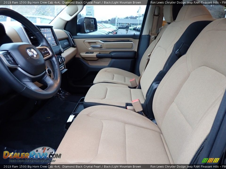 Black/Light Mountain Brown Interior - 2019 Ram 1500 Big Horn Crew Cab 4x4 Photo #10