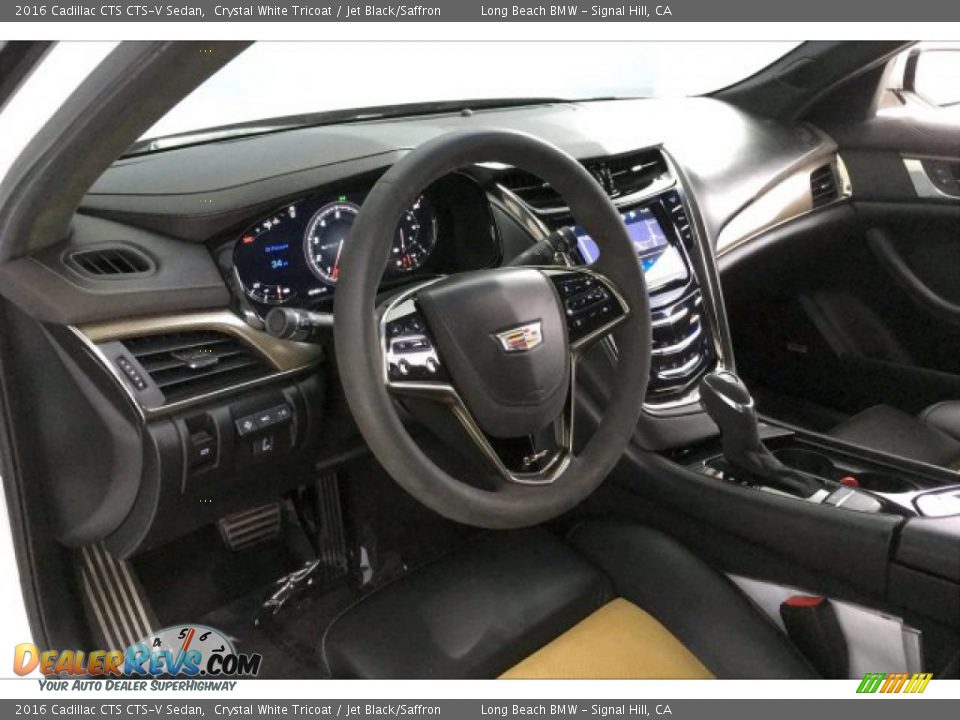 2016 Cadillac CTS CTS-V Sedan Crystal White Tricoat / Jet Black/Saffron Photo #17