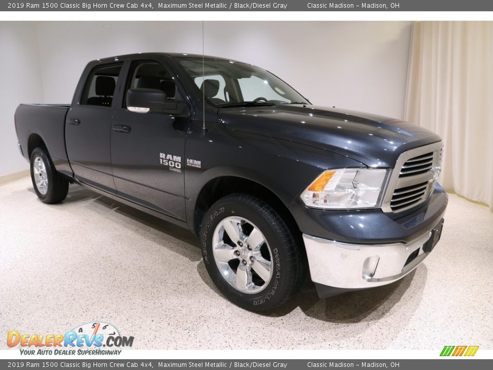 2019 Ram 1500 Classic Big Horn Crew Cab 4x4 Maximum Steel Metallic / Black/Diesel Gray Photo #1