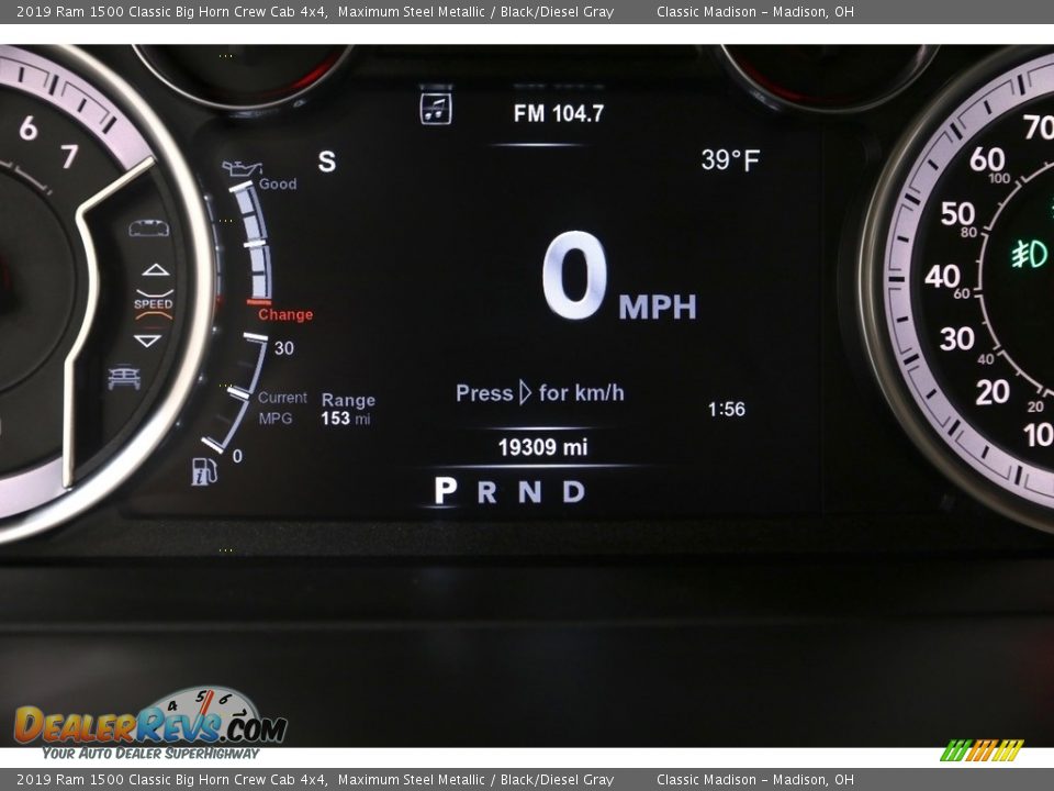 2019 Ram 1500 Classic Big Horn Crew Cab 4x4 Maximum Steel Metallic / Black/Diesel Gray Photo #6