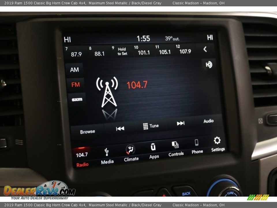 2019 Ram 1500 Classic Big Horn Crew Cab 4x4 Maximum Steel Metallic / Black/Diesel Gray Photo #10