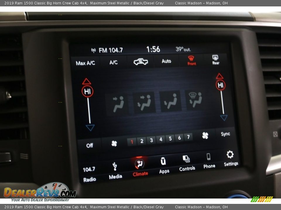 2019 Ram 1500 Classic Big Horn Crew Cab 4x4 Maximum Steel Metallic / Black/Diesel Gray Photo #11