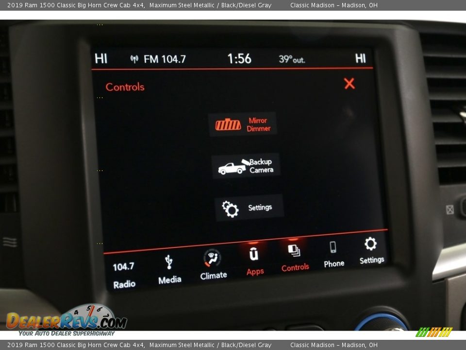2019 Ram 1500 Classic Big Horn Crew Cab 4x4 Maximum Steel Metallic / Black/Diesel Gray Photo #13