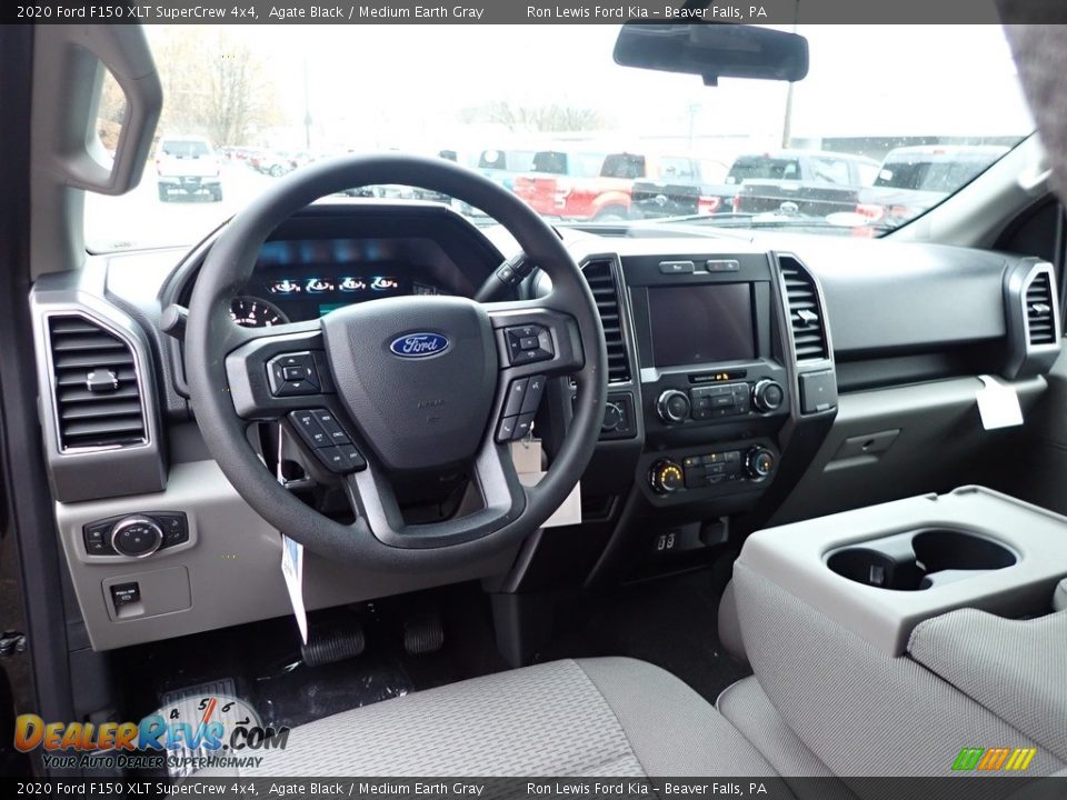 Medium Earth Gray Interior - 2020 Ford F150 XLT SuperCrew 4x4 Photo #14