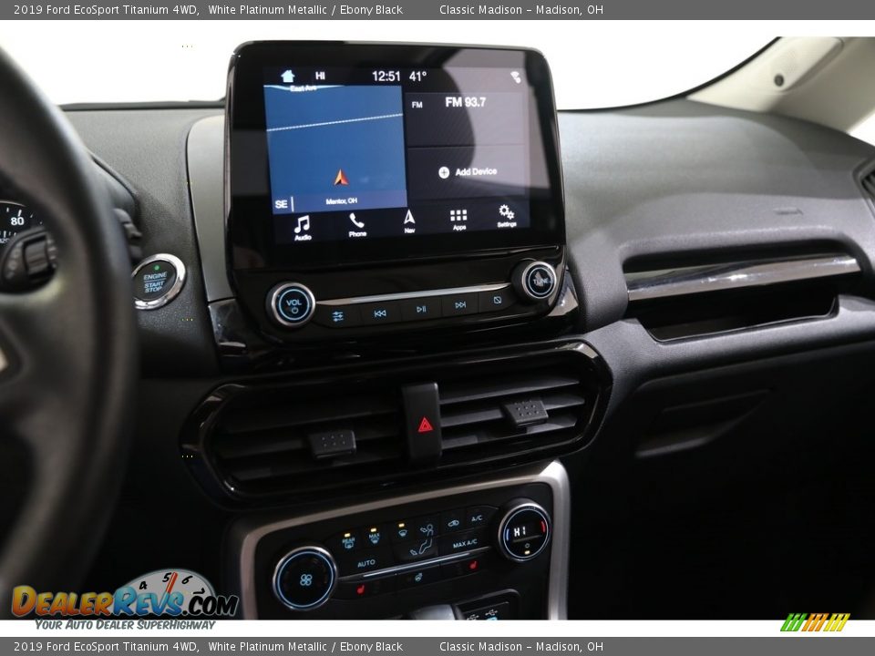 2019 Ford EcoSport Titanium 4WD White Platinum Metallic / Ebony Black Photo #8