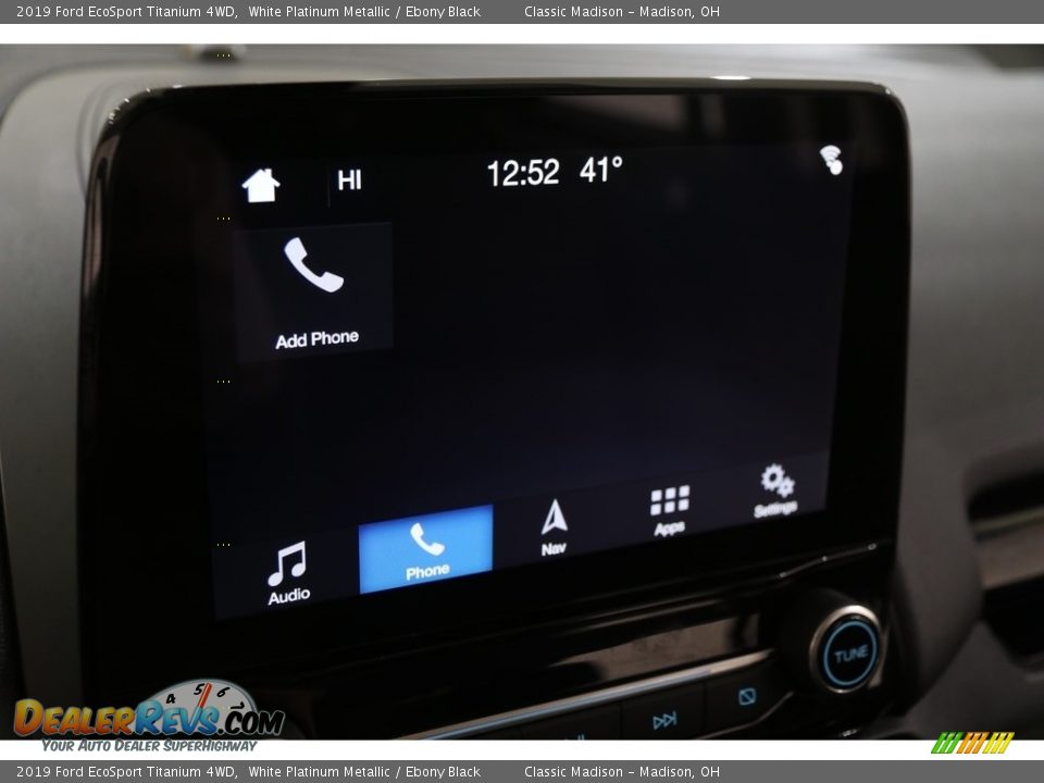 2019 Ford EcoSport Titanium 4WD White Platinum Metallic / Ebony Black Photo #11