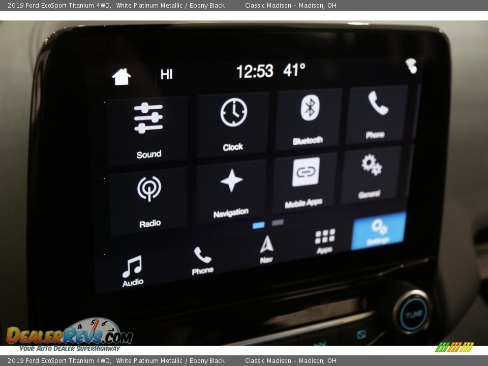 2019 Ford EcoSport Titanium 4WD White Platinum Metallic / Ebony Black Photo #13