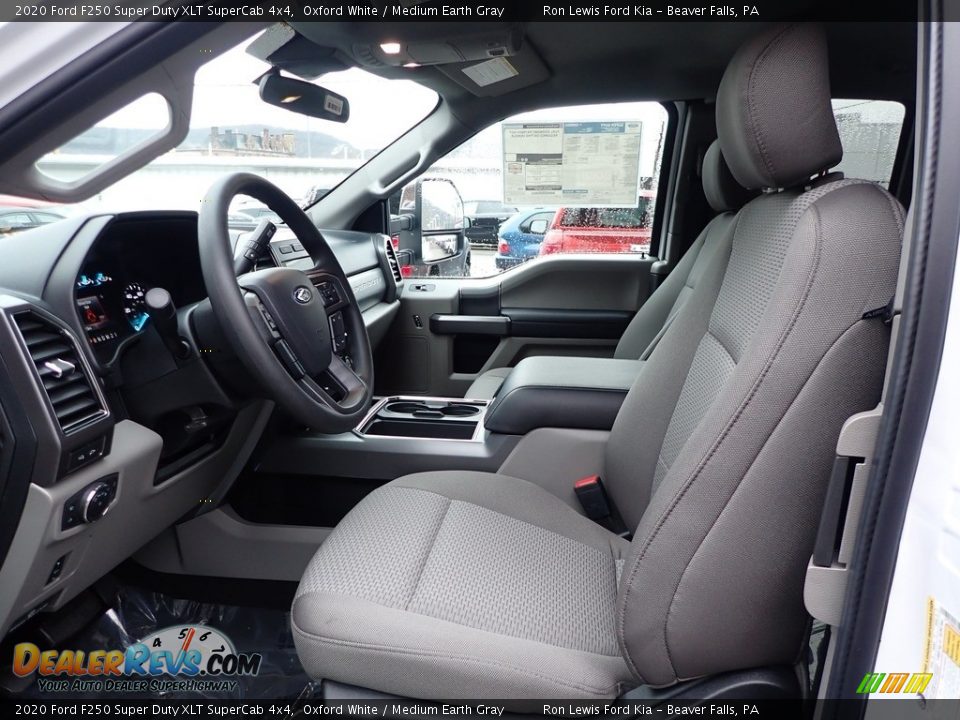 Medium Earth Gray Interior - 2020 Ford F250 Super Duty XLT SuperCab 4x4 Photo #13