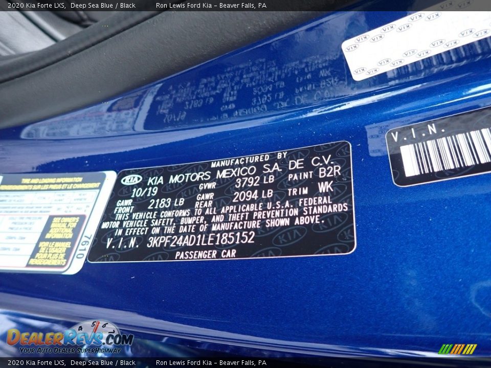 2020 Kia Forte LXS Deep Sea Blue / Black Photo #11