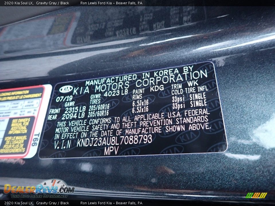 2020 Kia Soul LX Gravity Gray / Black Photo #11